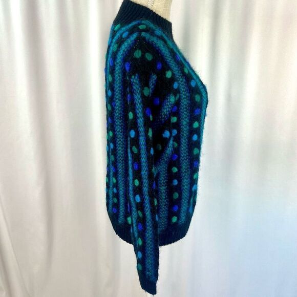 Vintage Hand Knit Sweater Casual Corner Unique Vibrant Wool Mohair - Picture 3 of 12